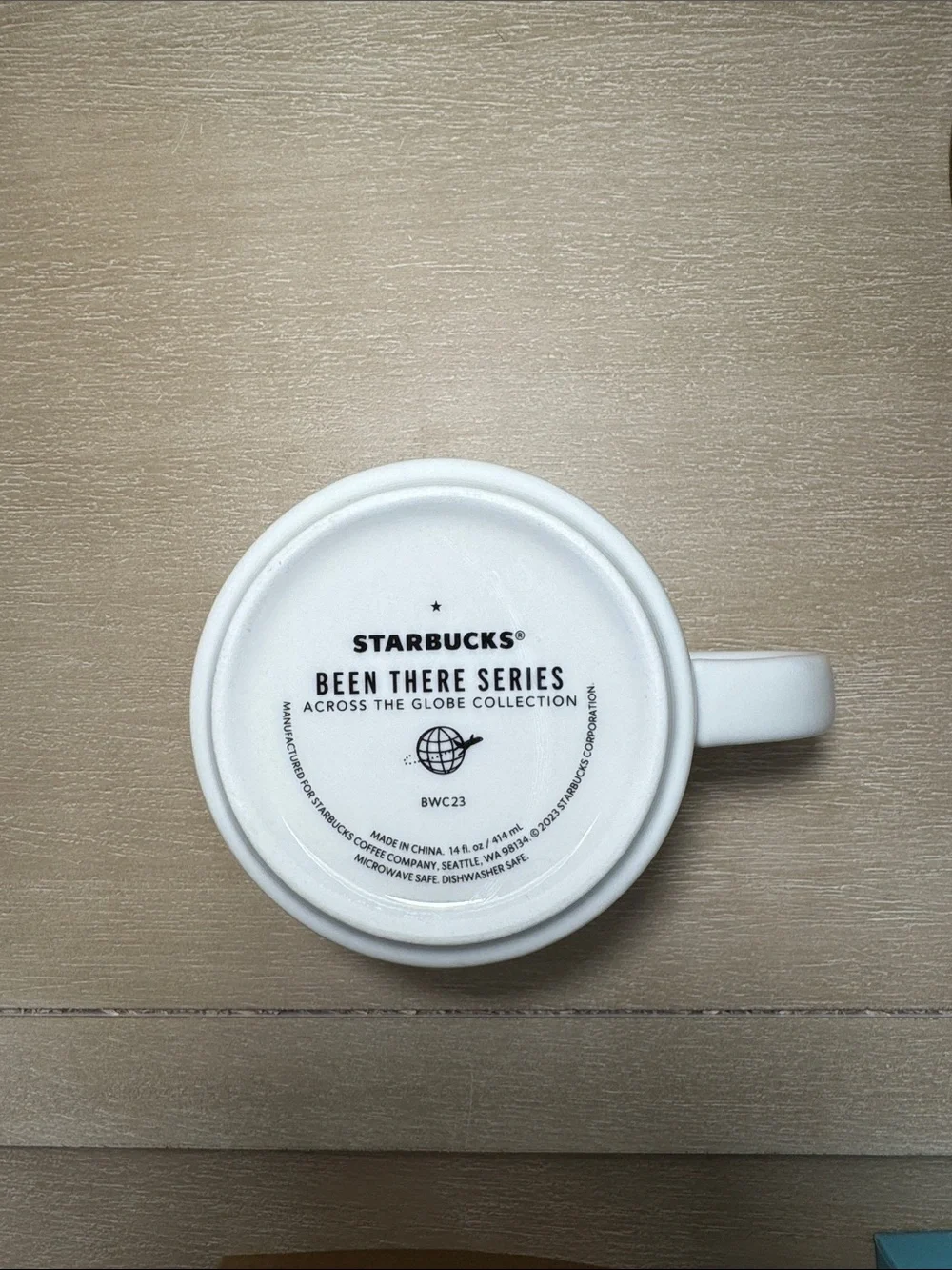 Starbucks  White Dallas Ceramic Coffee Mug with Orange and Yellow Design